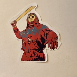 10/$10 Jason Horror-Themed Sticker with Red and Blue Design